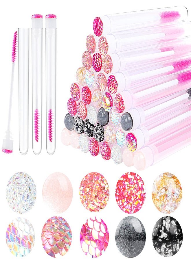 Dming 20 Pieces Eyelashes Brush Container Disposable Mascara Bruush Wand Case Lash Spoolies Tube Spoolie Holder Makeup Brush for Eyelash Extension Mix - Image 1