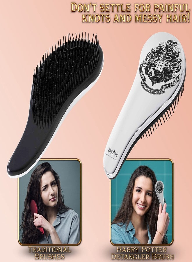 Harry Potter هدايا هاري بوتر للفتيات فرشاة شعر لجميع أنواع الشعر لتفكيك الشعر وتصفيفه ملحقات جمال النساء بحجم حقيبة يد منتج رسمي (فضي) - Image 3