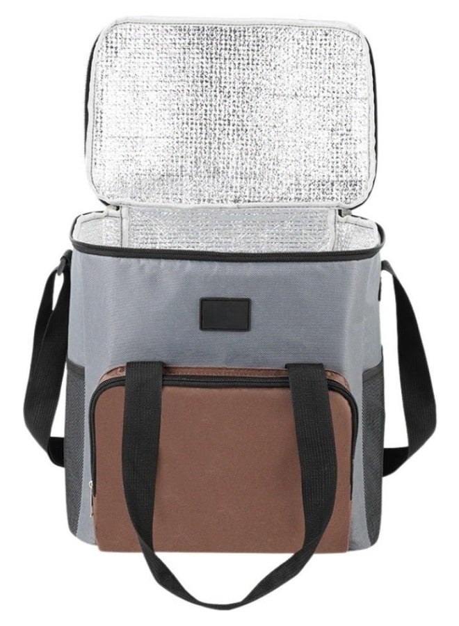 هابي هوم حقيبة غداء حرارية كبيرة 20 لترمقاومة للتسرب ومعزولة مع 4 جيوب وحزام كتف قابل للتعديل مثالية للعمل، المدرسة،الرحلات والنزهات،للرجال والنساء - Image 2