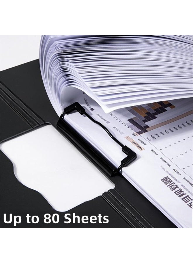 A4 Clipboard with Cover, 2 Pack Foldable Clipboards Folder Document Organiser for Business, Office, Nursing, Restaurant - Blue - Image 2