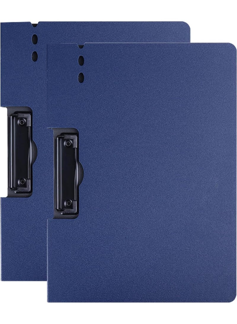 A4 Clipboard with Cover, 2 Pack Foldable Clipboards Folder Document Organiser for Business, Office, Nursing, Restaurant - Blue - Image 1