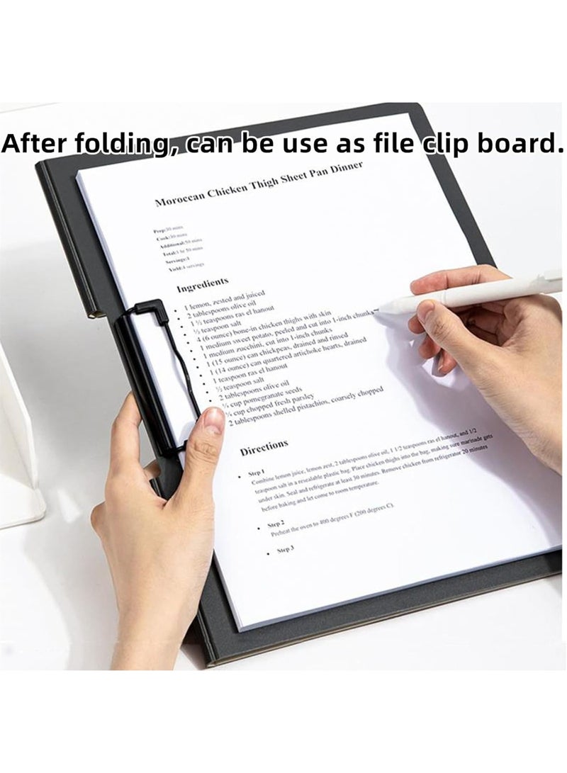 A4 Clipboard with Cover, 2 Pack Foldable Clipboards Folder Document Organiser for Business, Office, Nursing, Restaurant - Blue - Image 3