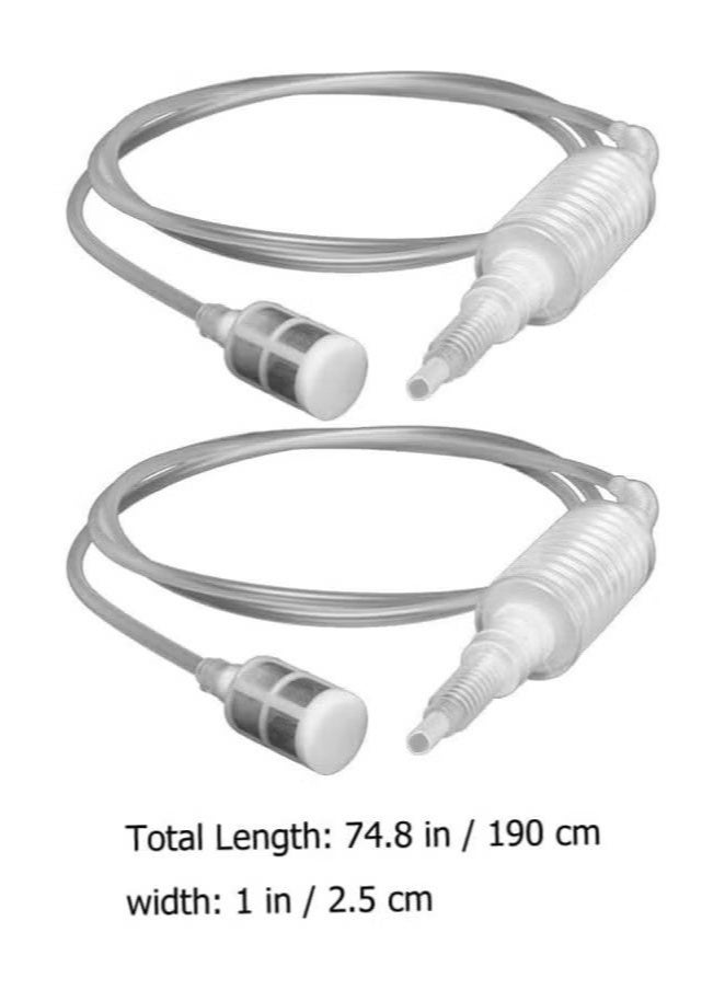 2pcs Liquid Transfer Pump Water Fuel Suction Tube Squeezing Gas Siphon Manual Pumping Petrol Syphon for Light Oils Gas Diesel Petrol Fish Tank - Image 2