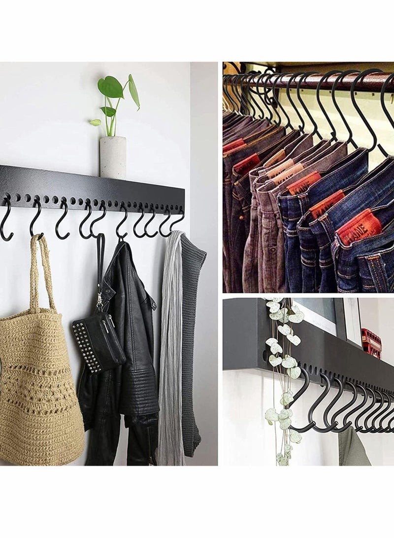 28 Pack Black S Hooks, Steel Heavy Duty S Hanger Hook, Metal Chef Kitchen Tools, Bathroom Utensils, Gardening, Closet Hooks Plants Hooks, Kitchen Pot Rack Hooks, Multiple Uses Tools (Medium)