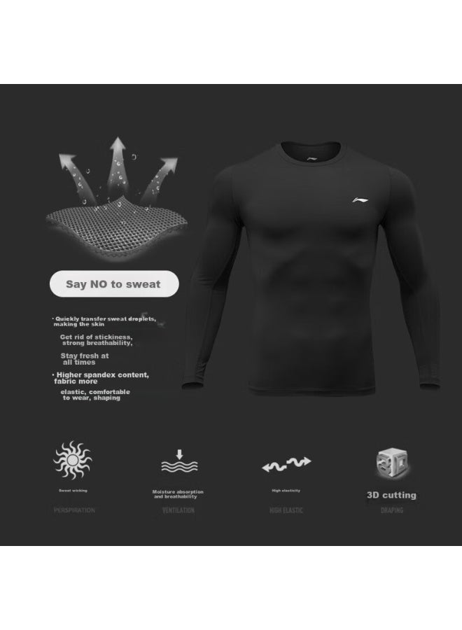 Li-Ning Li-ning Men's Long-sleeve Compression Shirt, Fitness Wear, Warm Basketball Training Undershirt, Running Quick-dry High-elastic Compression Top - Image 2