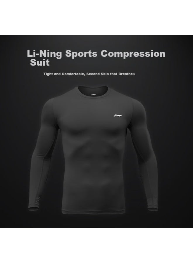 Li-Ning Li-ning Men's Long-sleeve Compression Shirt, Fitness Wear, Warm Basketball Training Undershirt, Running Quick-dry High-elastic Compression Top - Image 4