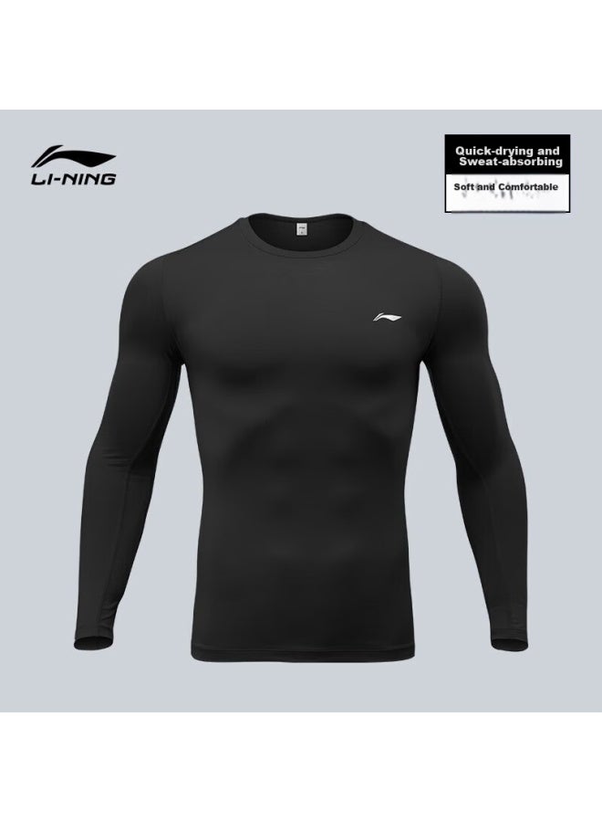 Li-Ning Li-ning Men's Long-sleeve Compression Shirt, Fitness Wear, Warm Basketball Training Undershirt, Running Quick-dry High-elastic Compression Top - Image 1