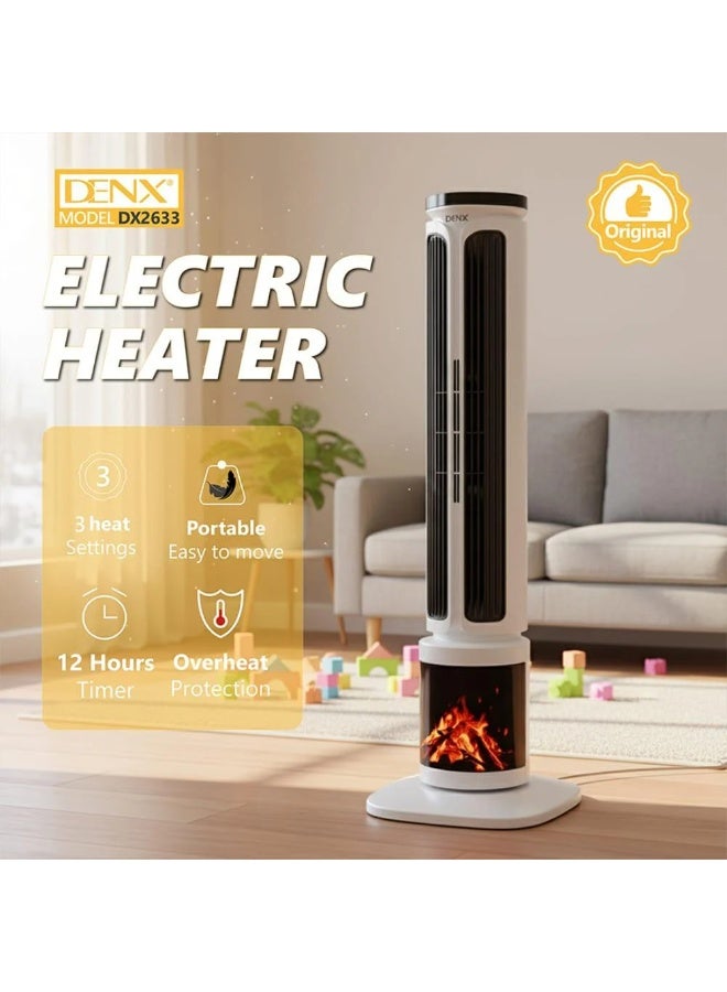 دينكس دفاية عمودية DENX DX2633 بقدرة 2000 واط مع لهب 3D ودوران 60° و3 سرعات - Image 4