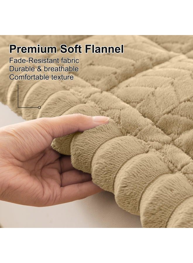 Smiry Non Slip Couch Covers for Dogs, Fuzzy Pet Couch Covers for 3 Cushion Sofa Pet Friendly, Soft Sofa Slipcovers Cushion Furniture Protector Washable (Khaki, 27.6" x 82.7") - Image 4