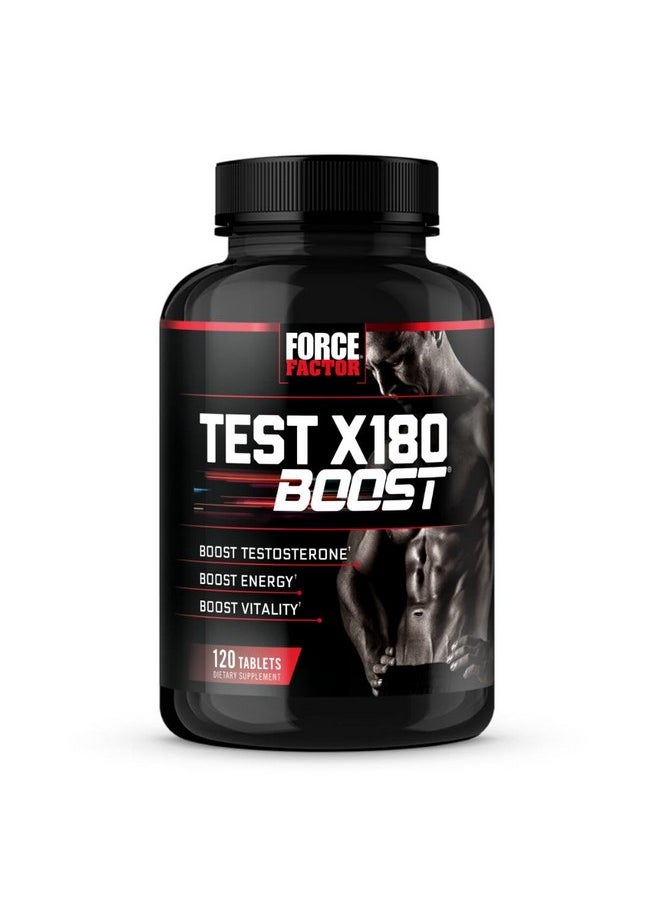 Health & Household - Force Factor Test X180 Boost Testosterone Booster And Energy Supplement For Men, Boost Energy, Increase Stamina, Enhance Vitality And Performance, With D-Aspartic Acid And Fenugreek, 120 Tablets - Image 1