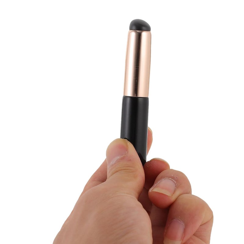 Silicone Lip Brush Concealer Brush Portable Lipstick Applicator with Dustproof Cap Black for Precise Lip Makeup and Gloss Application - Image 4