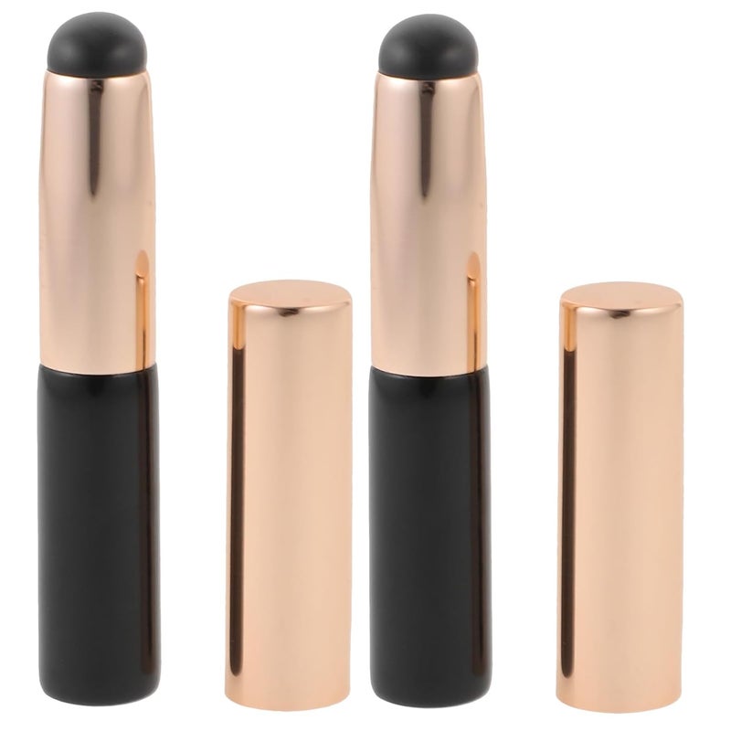 Silicone Lip Brush Concealer Brush Portable Lipstick Applicator with Dustproof Cap Black for Precise Lip Makeup and Gloss Application - Image 1