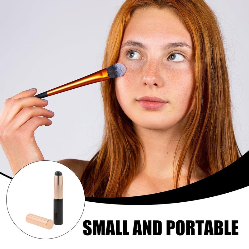 Silicone Lip Brush Concealer Brush Portable Lipstick Applicator with Dustproof Cap Black for Precise Lip Makeup and Gloss Application - Image 3