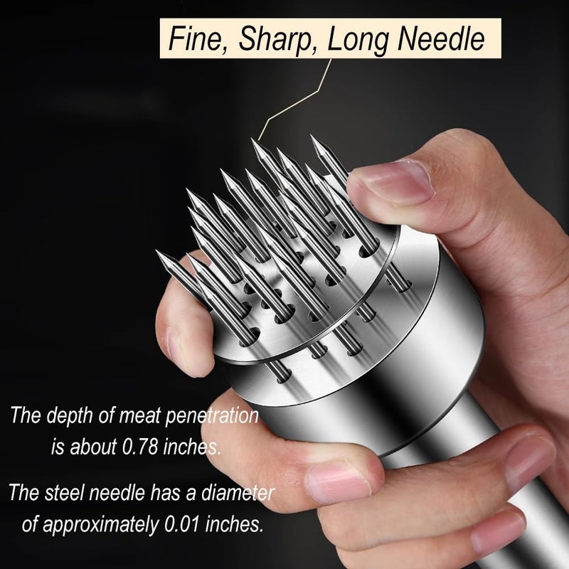 Kloahmo Stainless Steel Meat Tenderizer Tool, 21 Sharp Needles, Meat Piercing, Tenderizing Steak, Beef, Chicken, Pork, Barbecue, Marinating, Small Meat Grinder - Image 5