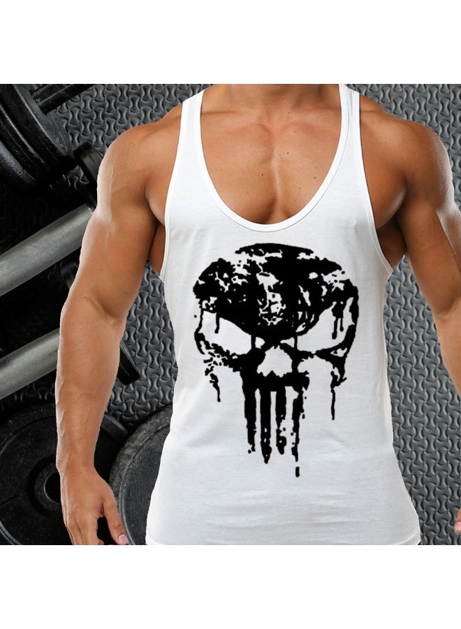 NAKXUS Mens Vest Muscle Bodybuilding Skull Punisher Gym Tank Top T-Shirt Sleeveless Fitness Men Musculation Tops - Image 1