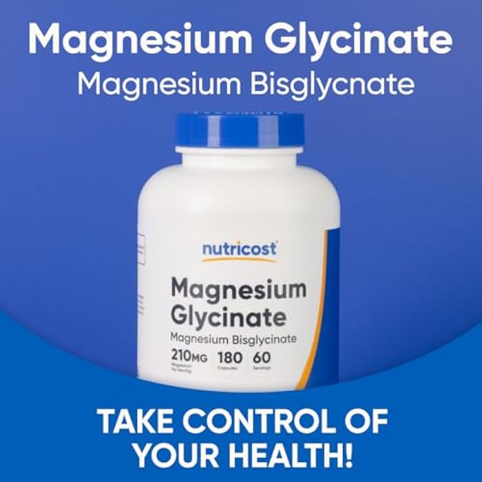Nutricost Magnesium Glycinate Capsules (180 Capsules, 210 mg Per Serving) - Magnesium Glycinate Supplement for Gentle Absorption - Image 5
