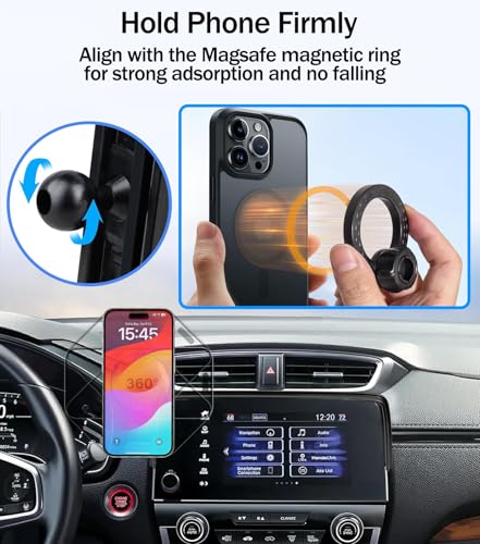 Hesanzol Car Phone Mount for Honda CR-V 2017-2022, Fits 5/7-Inch Touchscreen Only, for MagSafe Magnetic Car Phone Holder Screen Fixed Clip, Honda CR-V Accessories - Image 4