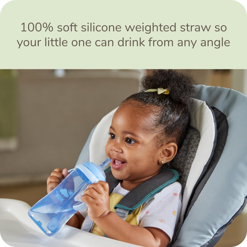 NUK Learner Straw Cup, 5oz, 2-Pack - Toddler Sippy Cup with Soft Straw for Easy Drinking, Suitable for Ages 8 Months and Up, Green - Image 2