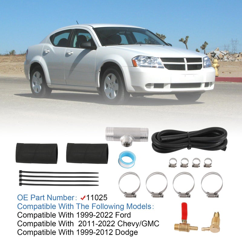 RALZAOTO Auxiliary Fuel Tank Install Kit Diesel Installation Kit Compatible With 1999-2024 Ford 1999-2012 Dodge 2011-2022 Chevy/GMC, Gravity Fueled Auxiliary Fuel Tank With 1 1/2" Fill Line Replace# 11025 - Image 2