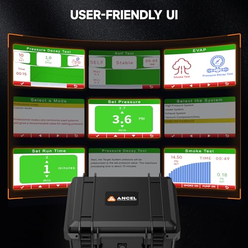 Ancel ANCEL L8000 Automotive Smoke Machine | Dual Mode Diagnostic Leak Tester for EVAP & Turbo Systems | Built-in Air Pump & Color LCD | Adjustable Pressure & Run Time | Compatible with Multiple Vehicles - Image 5