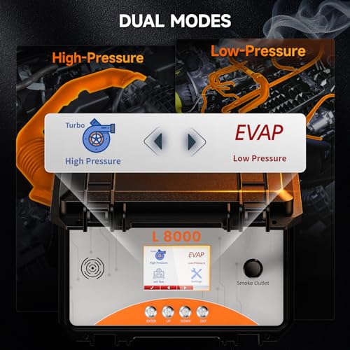 Ancel ANCEL L8000 Automotive Smoke Machine | Dual Mode Diagnostic Leak Tester for EVAP & Turbo Systems | Built-in Air Pump & Color LCD | Adjustable Pressure & Run Time | Compatible with Multiple Vehicles - Image 2