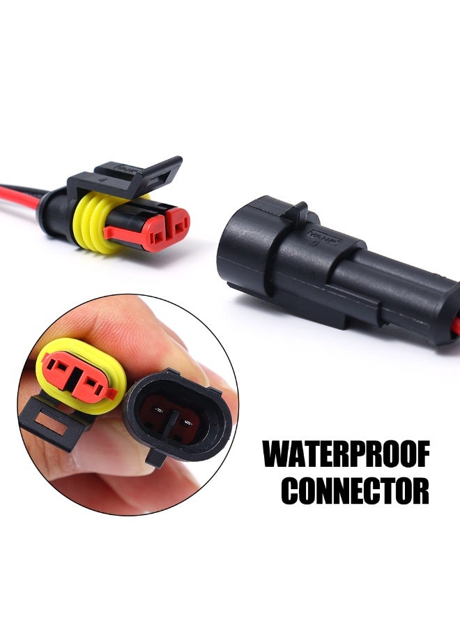 2 Pin Way Plug Waterproof Automotive Car Wire Electrical Connectors Plug with Wire for Car Motorcycle Scooter Marine 5Set - Image 4