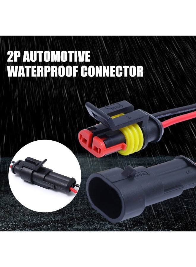 2 Pin Way Plug Waterproof Automotive Car Wire Electrical Connectors Plug with Wire for Car Motorcycle Scooter Marine 5Set - Image 5