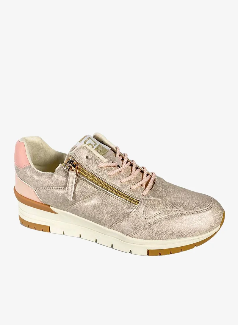 Cuple Chic Metallic Zip Sneakers
