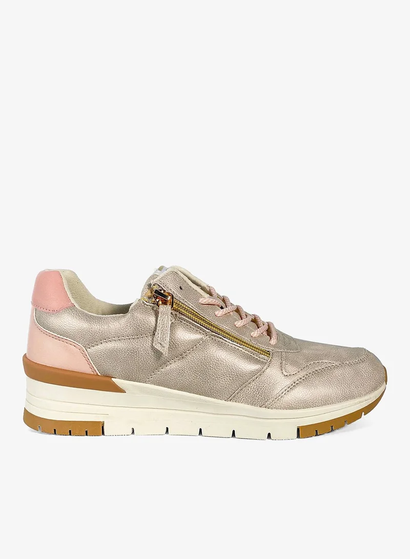 Chic Metallic Zip Sneakers