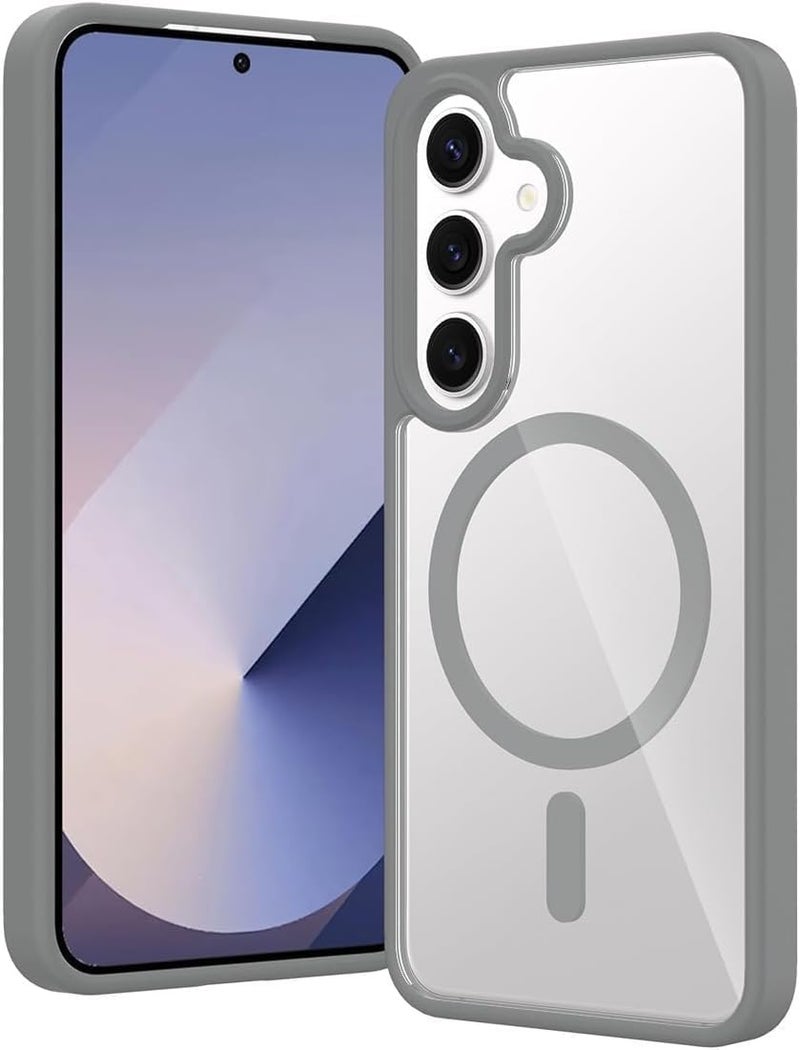 Grabist Phone Case For Samsung Galaxy A16 4G /A16 5G, Crystal Clear Case Not Yellowing, Compatible with MagSafe, Shockproof Transparent Back Cover with Colored Frame (Gray) - Image 4
