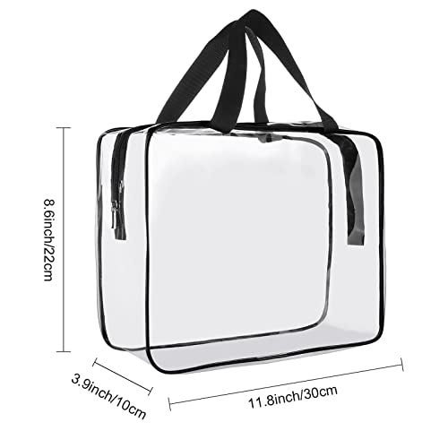 Cosywell Clear Toiletry Bag Quart Size Bag 2Pcs Travel Makeup Cosmetic Bag PVC Toiletries Cosmetic Pouch for Women Men (L) - Image 2