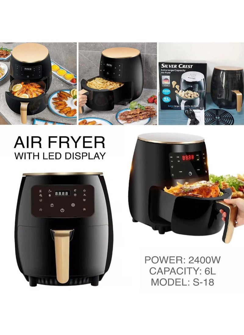 SILVER CREST Silver Crest 6L, Multifunctional Air Fryer Smart Touch Screen Control Digital Electric Deep Oven  - Image 3