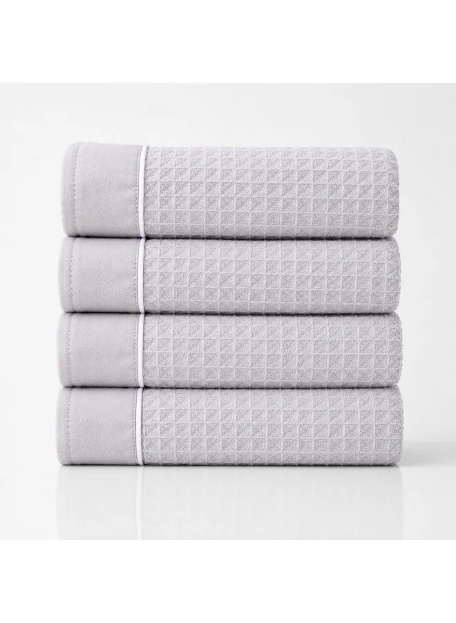 Donetella Hand Towels (Pack of 4, 50x90 cm) – Microfiber 310 GSM Waffle Weave Ultra Soft & Highly Absorbent Quick Dry , Lightweight Solid Hand Towel for Bathroom, Gym, Spa & Travel.