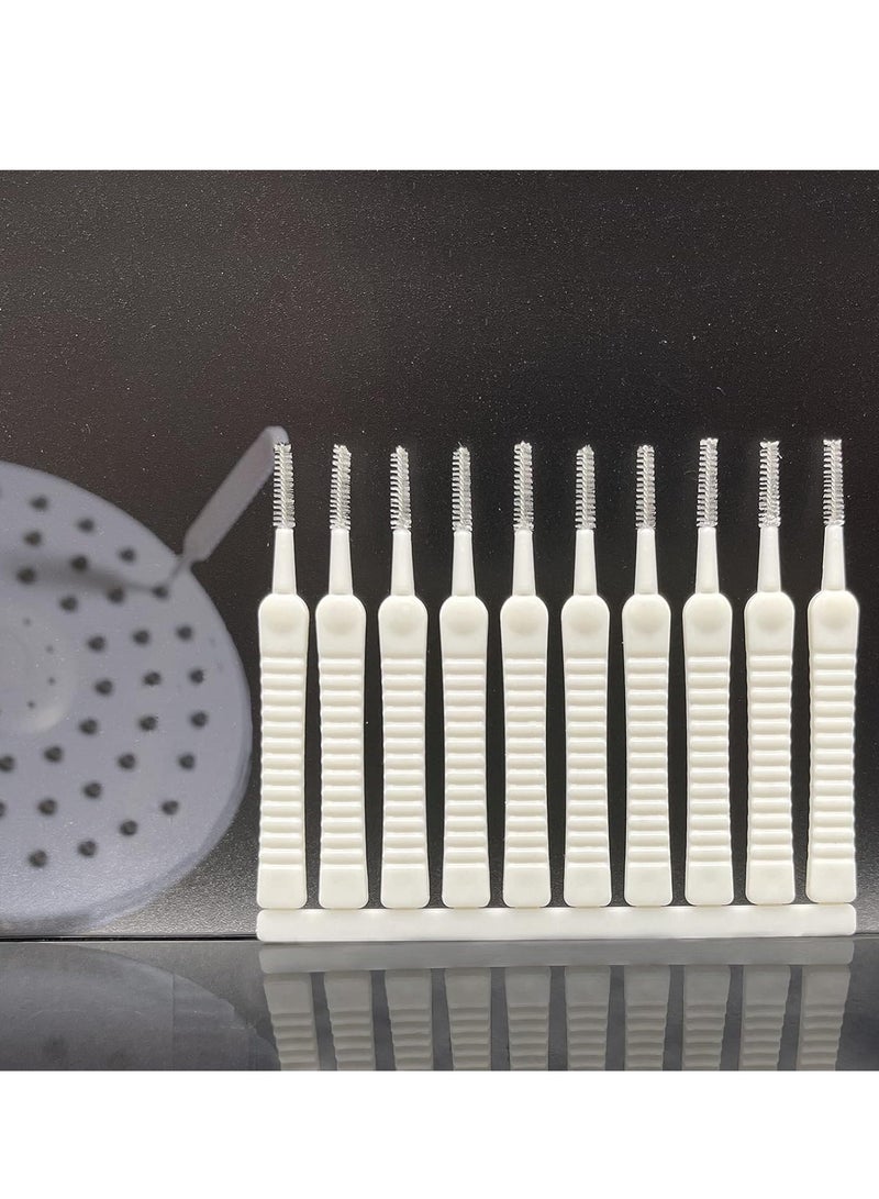 Shower head cleaning brush, 10 pieces shower head clogging small brush, multifunctional shower nozzles nylon anti-clogging cleaning brush for cleaning small shower hole nozzle opening - Image 1