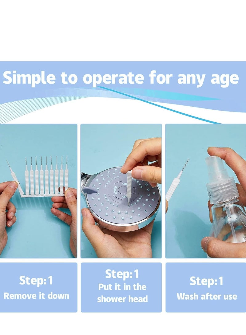 Shower head cleaning brush, 10 pieces shower head clogging small brush, multifunctional shower nozzles nylon anti-clogging cleaning brush for cleaning small shower hole nozzle opening - Image 3