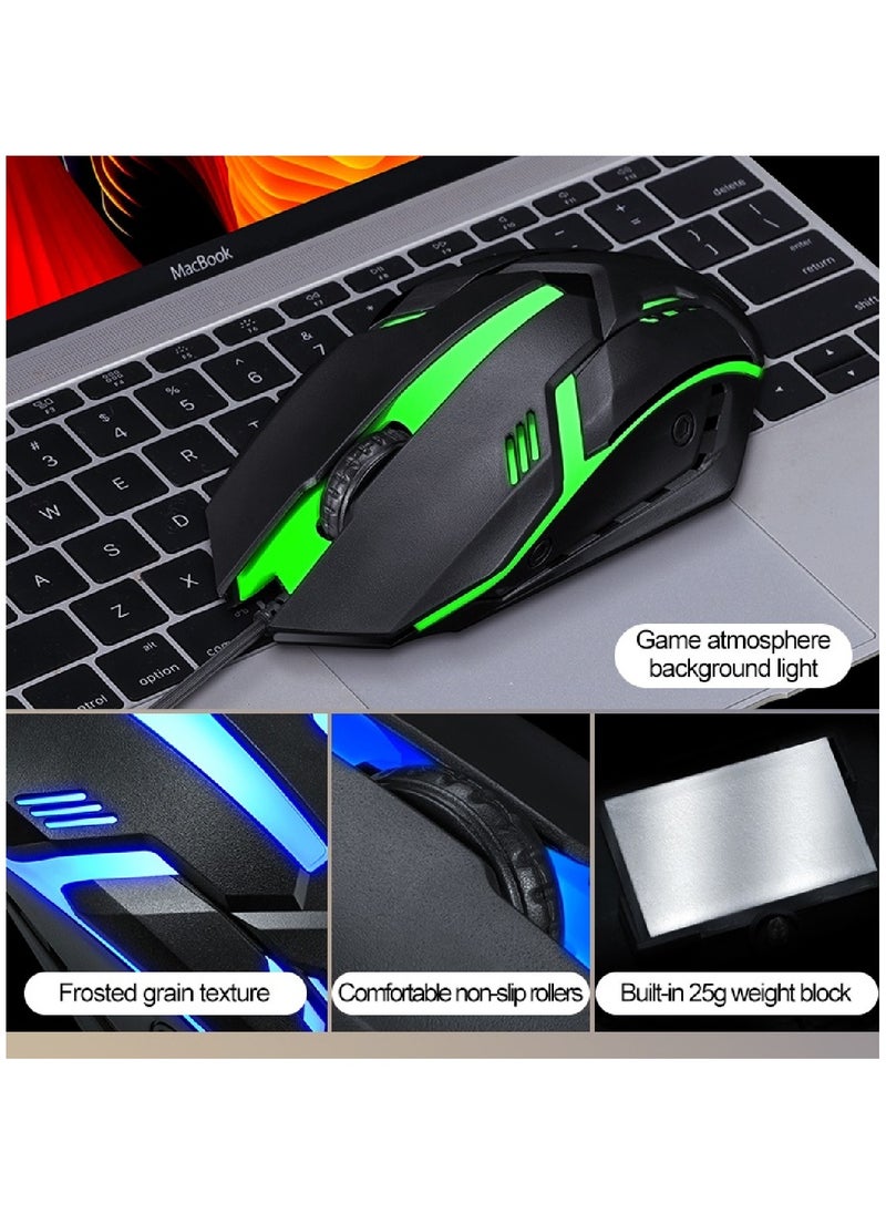 T-WOLF - 104 Key Wired Keyboard Mouse Combo Cool Rainbow Color Backlight Retro Punk Style Suspended Keycaps For Office Pc Gaming - Image 1