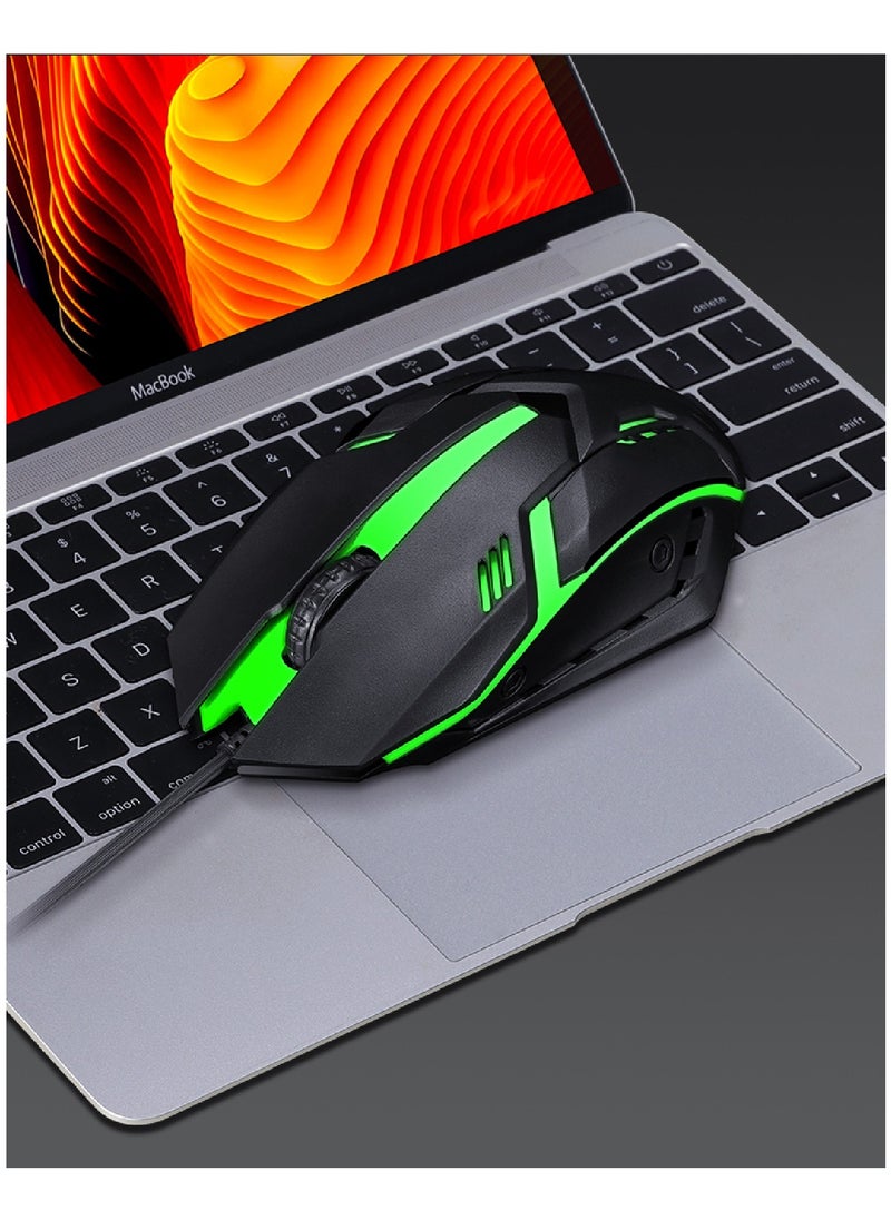 T-WOLF - 104 Key Wired Keyboard Mouse Combo Cool Rainbow Color Backlight Retro Punk Style Suspended Keycaps For Office Pc Gaming - Image 1