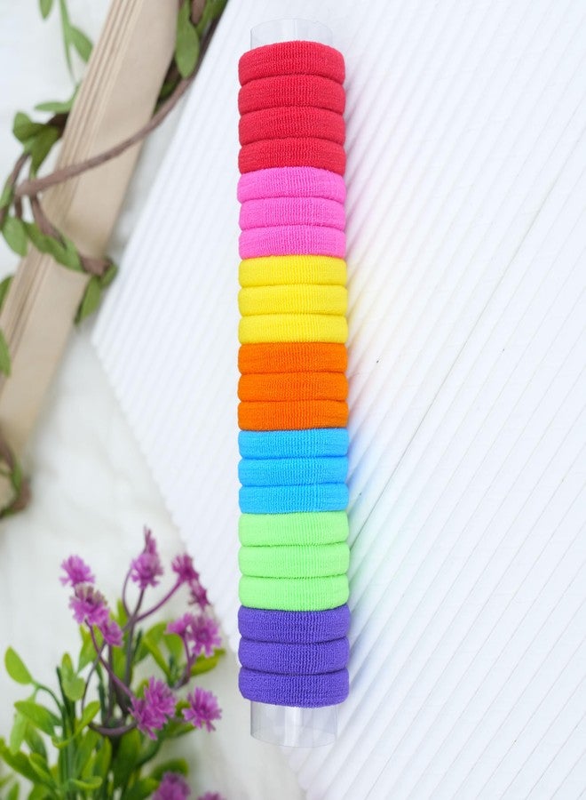Cart Log CartLog Hair Ties for Women | Cotton Rubber Bands for Hair | Stylish Multicolour Hair Bands for Girls | Strong Elastic Ponytail Holders Combo - Pack of 20 (Multicolour 1) - Image 5