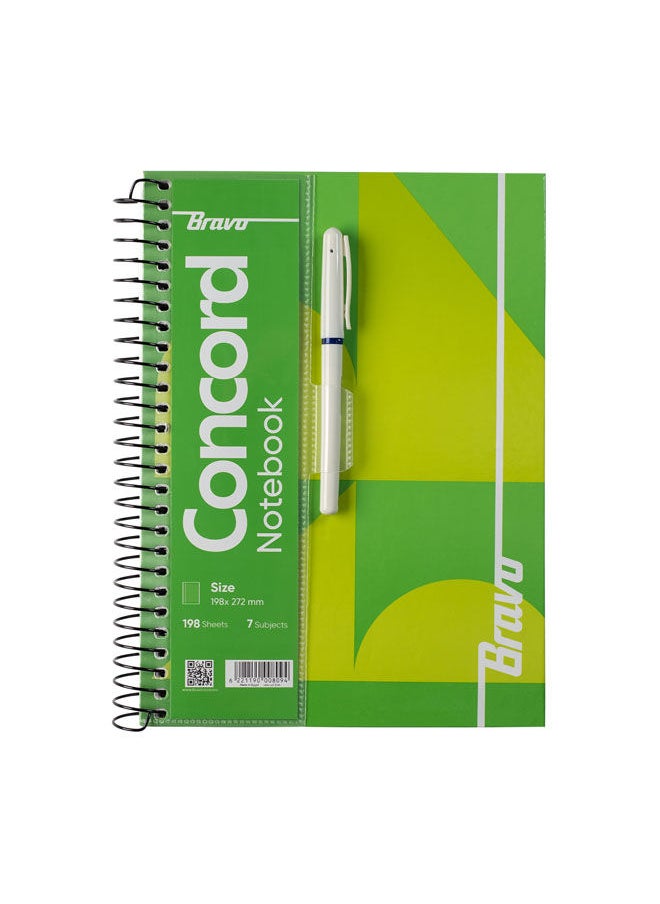 Bravo New Concord Notebook Large - 7 Subjects - Green  - Image 1