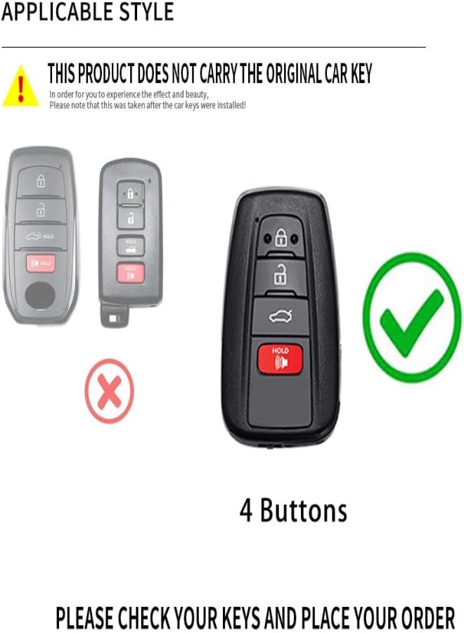 Ysbxitu - Funda para llave inteligente de 4 botones para Toyota Camry RAV4 Highlander Avalon C-HR Prius Corolla GT86 4Runner Prado - Image 3