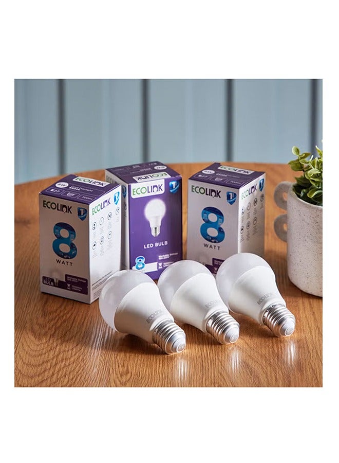 ECOLINK 10 Piece LED Light Bulb,8W,E27 Base,6500K 1CT/12 Cool Day Light  - Image 3
