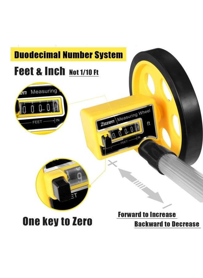 ZOZEN Measuring Wheel 4-Inch Measure Wheel - Scalable Length Measuring Wheel In Feet And Inches  Up To 10 000Ft Walking Measuring Wheel With Carrying Bag.  - Image 2