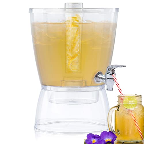 TableCraft BAD1500 1.5 Gal BPA-Free Beverage Dispenser, Clear SAN Plastic, Compact with Infuser Core, Hand-Wash Only, Ideal for Parties and Events - Image 1