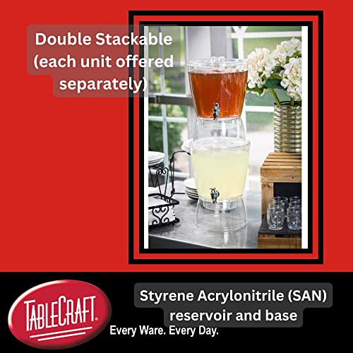 TableCraft BAD1500 1.5 Gal BPA-Free Beverage Dispenser, Clear SAN Plastic, Compact with Infuser Core, Hand-Wash Only, Ideal for Parties and Events - Image 4