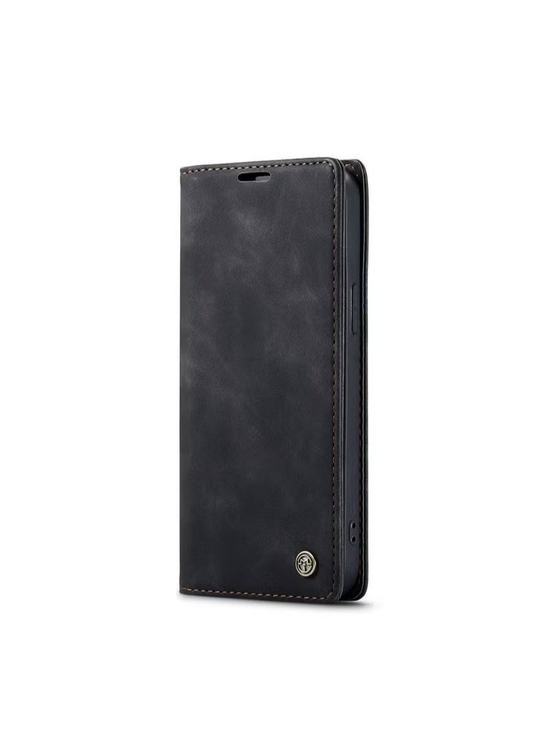 CaseMe - iPhone 15 Plus Leather Case Wallet Flip Cover Card Slots Magnetic Closure Stand Phone Holder Function Fold Shockproof Protective Full Protection Anti-drop Anti-scratch Accessory For iPhone 15 Plus - Image 1