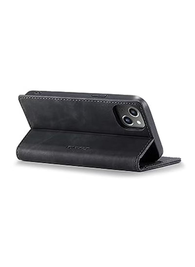 CaseMe - iPhone 15 Plus Leather Case Wallet Flip Cover Card Slots Magnetic Closure Stand Phone Holder Function Fold Shockproof Protective Full Protection Anti-drop Anti-scratch Accessory For iPhone 15 Plus - Image 1