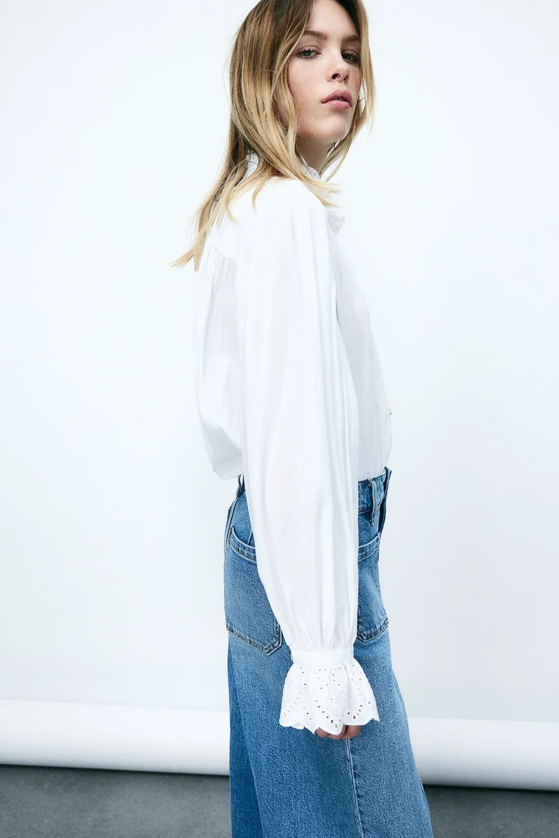 H&M Broderie anglaise-detail blouse