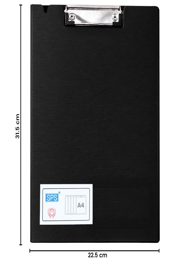 SPS Exampad A4 Plastic Clipboard - Multi-Functional File Folder Clip Board for School, Office, Travel - Perfect for Students and Professionals, School and Office - Top Clip with Cover - Black - Image 3