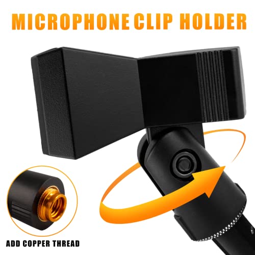 Coufce Universal Microphone Clip Holder, Adjustable Mic Butterfly Clip With Adapter for Mic Stand 5/8 Inch Male to 3/8 Inch Female Adapter - Image 3