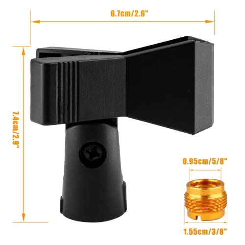 Coufce Universal Microphone Clip Holder, Adjustable Mic Butterfly Clip With Adapter for Mic Stand 5/8 Inch Male to 3/8 Inch Female Adapter - Image 5